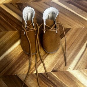 GAP Brown and White Ankle Boots with Suede Finish